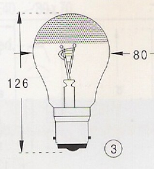 Lampa typ "Martin"  H65690  24V  50/50W  BA22D  80x126mm  88-914-02