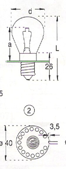 Microskop  OR 1900  6V  4,5A  P44S  40x65mm