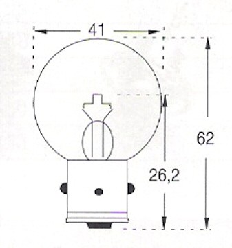 Microskop  P 6716  6V  5A  BA21S  41x62mm