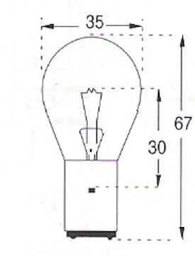 Microskop  P 8024  12V  40W  BA20D  35x67mm