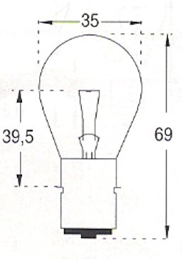 Microskop  P 8022  12V  50W  BA20D  35x69mm